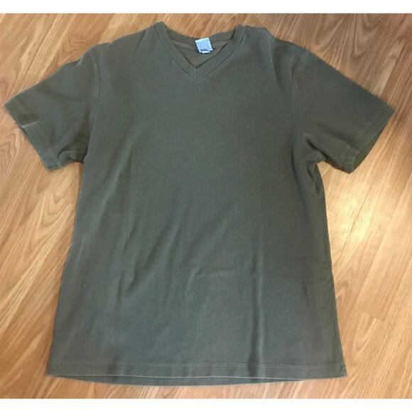 Old Navy Mens T-Shirt Bundle Size Lrg Gray and Khaki 100% Cotton V-Neck Set of 2 - Picture 5 of 10